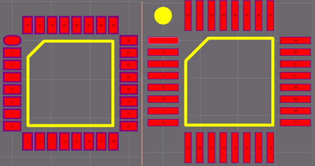 Fixed footprint for TQFP32